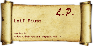 Leif Piusz névjegykártya
